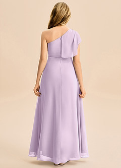 Azazie Delilah Junior Linia A Marszczony Szyfon Długość podłogi Młodsza druhna Sukienka image5