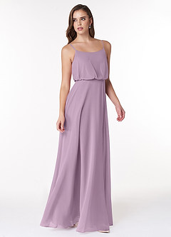 Azazie Lupe Bridesmaid Dresses A-Line Scoop Blouson Chiffon Floor-Length Dress image4