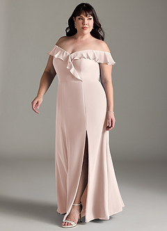 Azazie Sophie Final Sale Rose Petal A-Line Off the Shoulder Chiffon Convertible Dress image8