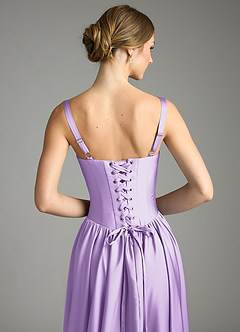 Azazie Evadina Suknie dla druhen Linia A Gorset Satyna elastyczna Do ziemi Sukienka image6