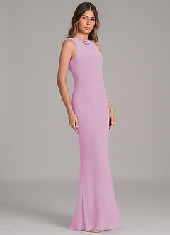 Azazie Allettie Bridesmaid Dresses Candy Pink Mermaid Chiffon Dress image5