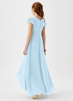 Azazie Breanne Junior Sky Blue A-Line Chiffon Dress image3