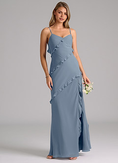 Azazie Nancie Bridesmaid Dresses Twilight Mermaid Ruched Chiffon Dress image4