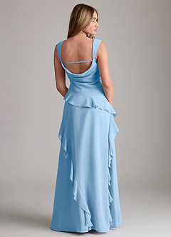 Azazie Sloane Bridesmaid Dresses Powder Blue A-Line Sweetheart Neckline Chiffon Dress image2