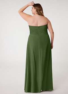 Azazie Arabella Allure Bridesmaid Dresses Olive A-Line Sweetheart Neckline Chiffon Convertible Dress image13