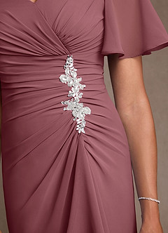 Azazie Suffolk Mother of the Bride Dresses Desert Rose A-Line Pleated Chiffon Dress image5