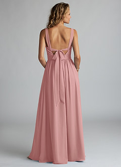 Azazie Aziza Bridesmaid Dresses Dusty Rose A-Line V-Neck Pleated Chiffon Dress image4