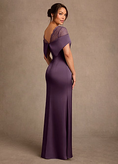 Azazie Henrieta 신부의 어머니 드레스 쉬스 레이스 스트레치 새틴 플로어 길이 드레스 image2