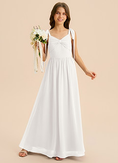 Azazie Izzy Junior Klä av A-Line i Chiffong Plisserad image1