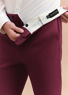 front James Burgundy Structured Stretch Dress Pants