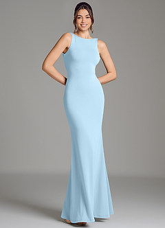Azazie Gwen Bridesmaid Dresses Sky Blue Mermaid Pleated Premium Stretch Jersey Dress image3