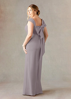 Azazie Ellen Final Sale Dusk Sheath Side Slit Stretch Crepe Dress image9