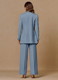 front Rowan Bleu Poussiéreux Costume deux pièces performant en tissage raffiné