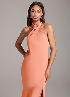 Azazie Lorena Bridesmaid Dresses Sunset Mermaid Pleated Chiffon Dress image2