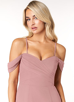 Azazie Joretta Bridesmaid Dresses Dusty Rose A-Line Sweetheart Neckline Chiffon Convertible Dress image6