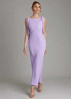 Azazie Luddie Abiti da Damigella Abito Sirena in Chiffon Fiocco Lilla image4