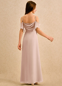 Azazie Pippy Girls Formal Abiti da Ragazza di Fiori Abito A-Line in Chiffon Scollo a Cuore Rosa Inglese image2