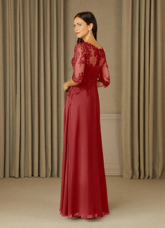 Azazie Dorella Mother of the Bride Dresses Rust A-Line Lace Chiffon Dress image4