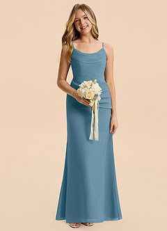 Azazie Nettie Junior Bermuda A-Line Pleated Chiffon Dress image5