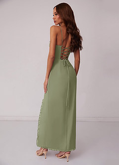 Barbie ♥ Azazie Bridesmaid Dresses Pistachio Sheath Corset Chiffon Dress image3