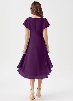 Azazie Graciela Junior Grape A-Line Pleated Chiffon Dress image2