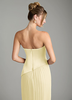 Azazie Tierney Bridesmaid Dresses Lemon Sorbet A-Line Strapless Chiffon Convertible Dress image12