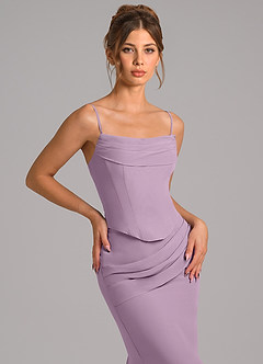Azazie Sorrel Bridesmaid Dresses Wisteria Mermaid Corset Chiffon Dress image8