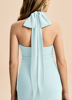 Azazie Velli Junior Meerjungfrau-Linie Hoher Kragen Chiffon Kleid Seegrün image6