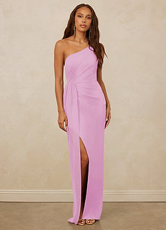 Christian Siriano Bridal for Azazie 1003 Bridesmaid Dresses Candy Pink Sheath One Shoulder Chiffon Dress image1