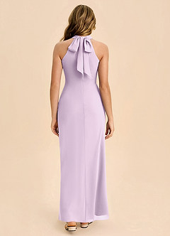 Azazie Doretta Junior Abito Tubino in Chiffon Plissettato Lilla Glassato image2