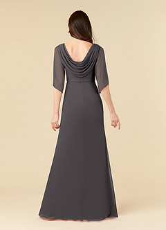 Azazie Magdalene Mother of the Bride Dresses Steel Grey Sheath Sequins Mesh Dress image4