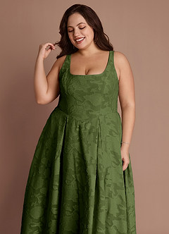 Amalie Olive A-line Midi Dress image6