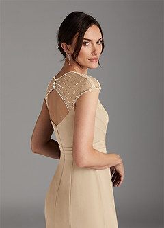 Azazie Blanchett Mother of the Bride Dresses Champagne Mermaid Sequins Chiffon Dress image6