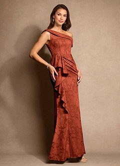 Azazie Hamptons Suknie dla Matki Panny Młodej Linia A Pofałdowany Kwiatowe wypalenie Długość podłogi Sukienka image4