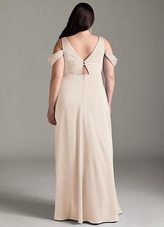 Azazie Rhea Maternity Bridesmaid Dresses A-Line Off-The-Shouler Pleated Stretch Satin Floor-Length Dress image9