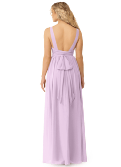 Azazie Kora Brautjungfernkleider A-Linie Plissee Chiffon Kleid Frostiges Flieder image8