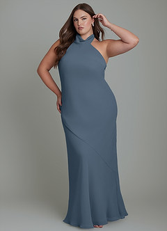 Azazie Velli Bridesmaid Dresses Neptune Mermaid High Neck Chiffon Dress image10