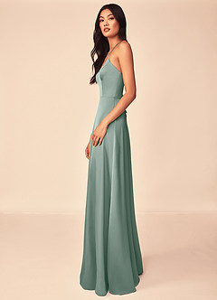 Azazie Mei Vestidos para Prova em Casa Vestido Preto de Cetim elástico de Linha A image4