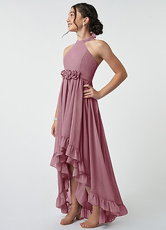 Azazie Hermione Junior Vintage Mauve A-Line Chiffon Dress image4