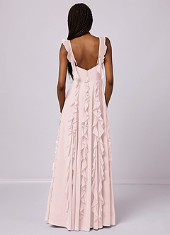 Barbie ♥ Azazie Bridesmaid Dresses Blushing Pink A-Line with Pockets Chiffon Dress image6