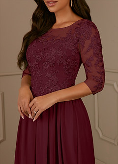 Azazie Harriet Abiti per la Madre della Sposa Abito A-Line in Maglia in Pizzo con Scollo a U Cabernet image5