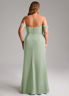 Azazie Saige Bridesmaid Dresses Dusty Sage A-Line Off the Shoulder Chiffon Convertible Dress image15