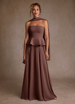 Azazie Josabeth vestidos de madre de la novia Vestido de Expresado de Gasa de Corte en A con Plisado image5