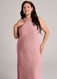 Azazie Doretta Bridesmaid Dresses Dusty Rose Mermaid Pleated Chiffon Dress image11