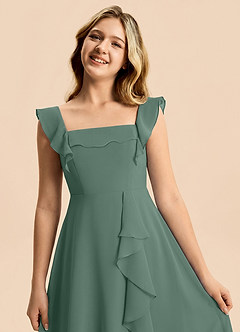 Azazie Nori Junior A-Linie Gestreift Chiffon Kleid Seemoos image7