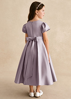 Azazie Princess Flower Girl Dresses Dusk A-Line Pleated Matte Satin Dress image2