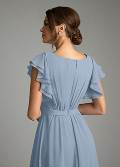 Azazie Daphne Modest Bridesmaid Dresses A-Line Ruffled Chiffon Floor-Length Dress image6