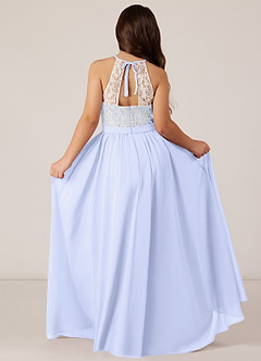 Azazie Fahari Junior Jurk van Chiffon met A-Lijn Kant Lavendel image1