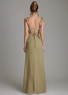 Azazie Jessamine Bridesmaid Dresses Moss Green Mermaid Corset Chiffon Dress image7