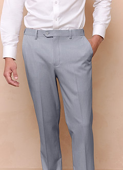 front Savile Grey Wool Blend Dress Pants